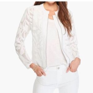 NIC+ZOE Palm Springs Jacket White Size Medium